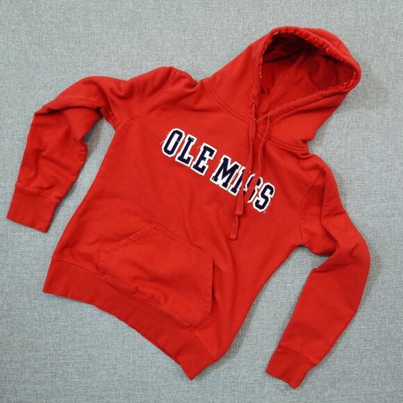 Ole Miss Rebels Women's Hoodie Red Appliqué Jones & Mitchell Size Large - Picture 4 of 6